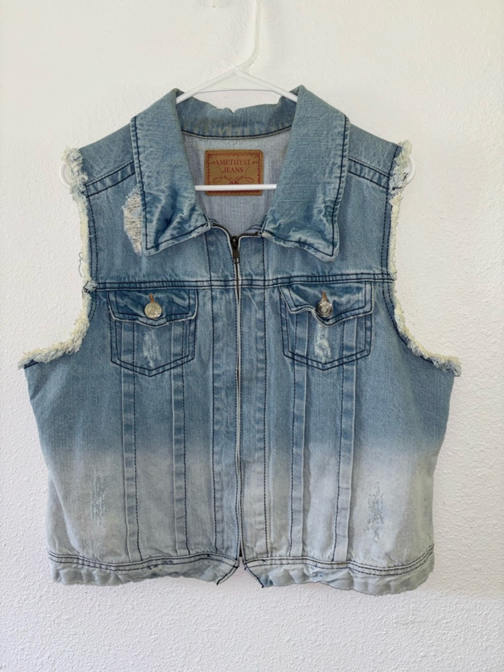 Amethyst Jeans Light Blue Denim Vest